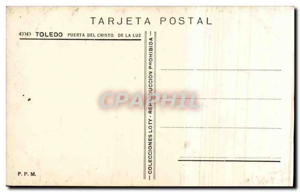 Toledo — Tor des Christus von der Luz — Collection Loty, n° 43140 - Rückseite