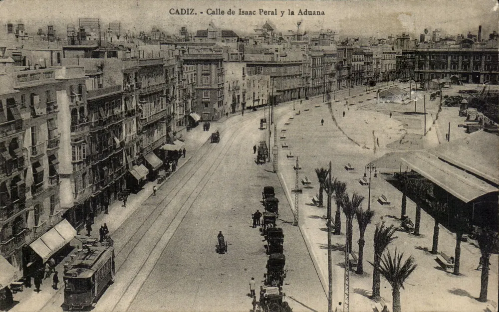 Cadiz — Calle de Isaac Peral und die Zollbehörde — Éd. G. Thil, Cadiz - Vorderseite