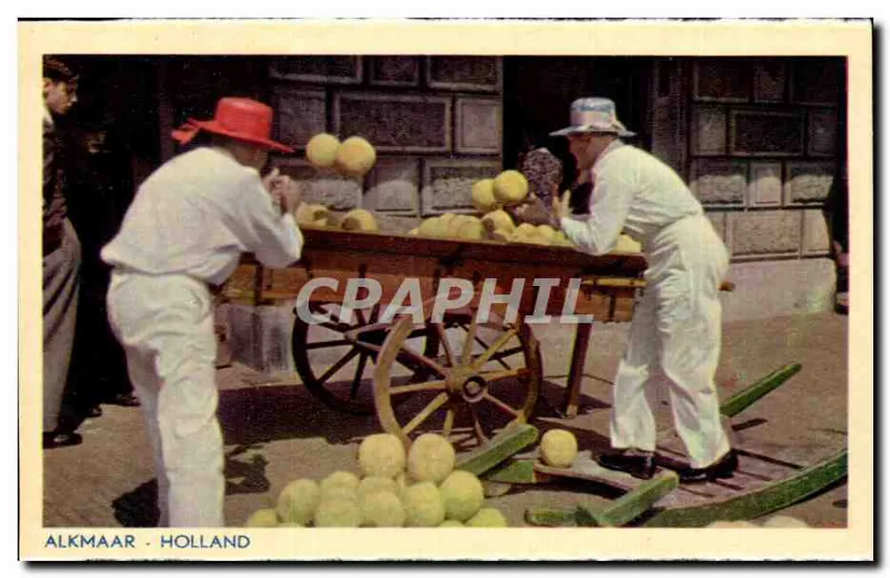 Alkmaar - Holland — Melonenhändler auf einem Wagen — Graphphil - Vorderseite