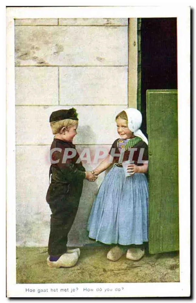 Holländische Kinder — Begrüßung — D.B.M. 7 - Vorderseite