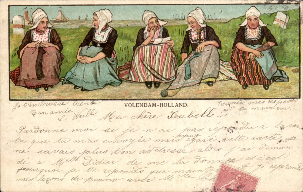 Frauen in traditioneller Kleidung — Volendam, Holland — Verlag nicht sichtbar - Vorderseite