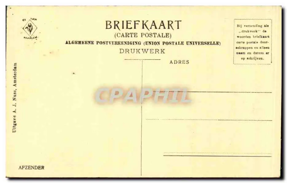 Amsterdam — St. Nicolaaskerk — Verlag A. J. Nuss, Amsterdam - Rückseite