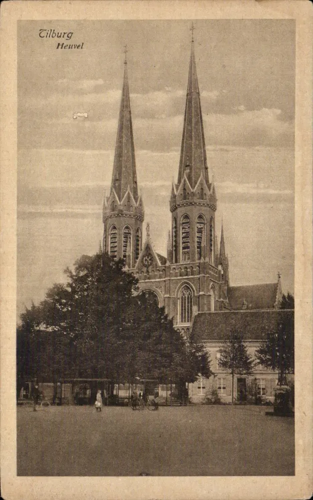 Tilburg Heuvel — gotische Kirche mit zwei Türmen — Verlag A.N.W.B. Breda-Tilburg - Vorderseite