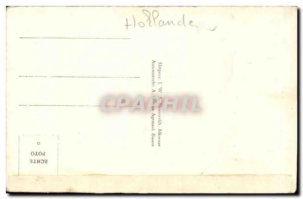 Alkmaar. Vooraanzicht Waaggebouw — Verlag J.W.A. Heuvelsche Alkmaar - Rückseite
