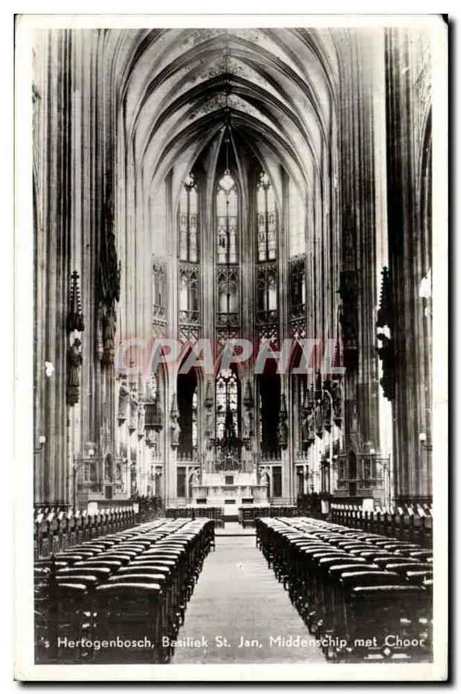 s' Hertogenbosch, Basilika St. Johannes, Mittelgang mit Chor — Ungave, n° 855 - Vorderseite