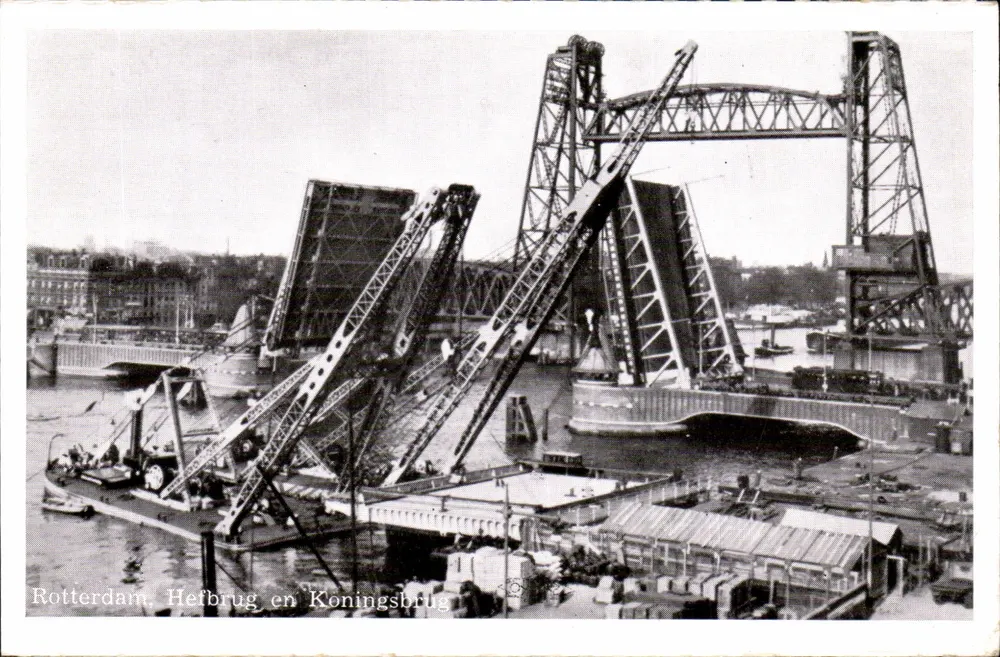 Rotterdam, Hefbrug und Koningsbrug — Ansicht der Schleusenbrücken — Nr. R 9 - Vorderseite