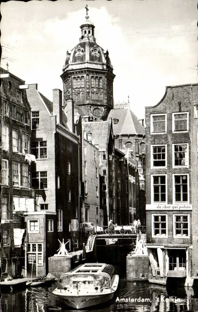 Amsterdã, canal e igreja — editor Uitgeverij Vroom & Dreesmann, N.V. - Frente