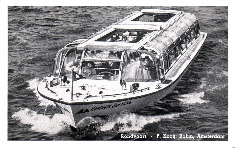 Boot Koningin Juliana — Rundfahrt — P. Kooij, Rokin, Amsterdam - Vorderseite