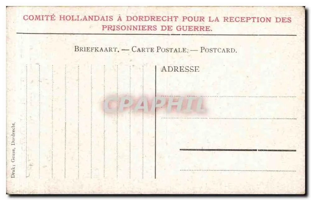 Ansicht von Dordrecht — Dordrecht — V.V.D. - Rückseite