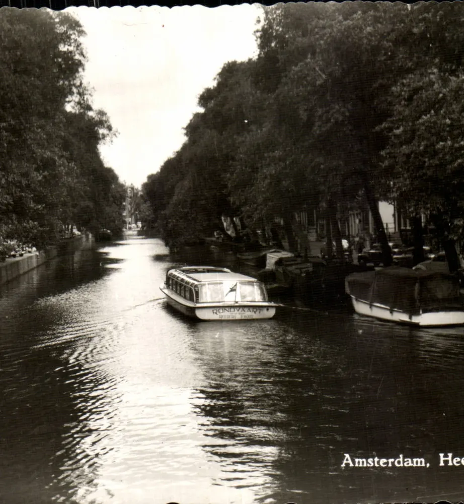 Amsterdam, Heerengracht — barco turístico 'RONDVAART' — H. Greeten Dordrecht, No. 31 - Anverso