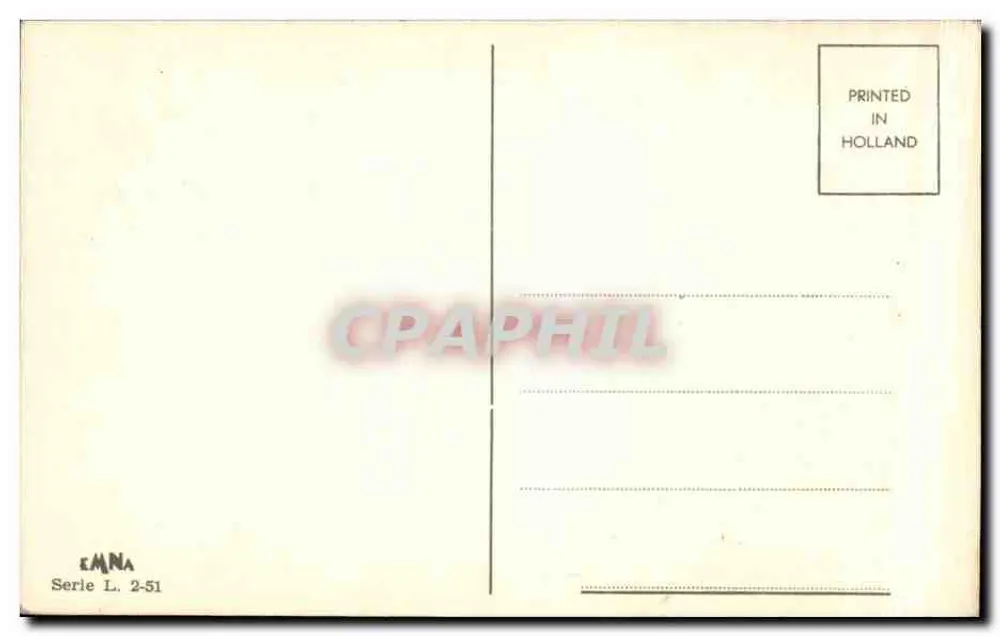 Frau im traditionellen Kleid — Zeeland (Holland) — Verlag EMNA, Serie L. 2-51 - Rückseite