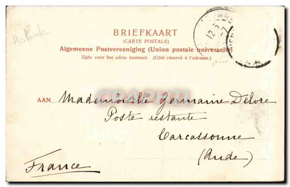 S-Gravenhage 또는 La Hoarfe — Koninginnegracht — Dr. Trenkler Co., Leipzig, 번호 13848 - 뒷면