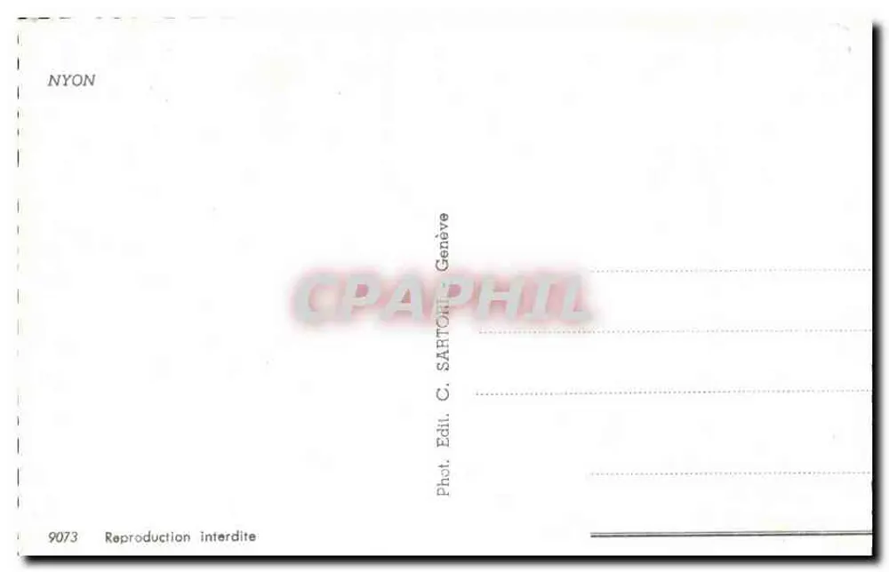 Nyon — Vista del castillo y del lago con el barco 'SAVOIE' — C. SARTO, Ginebra - Reverso