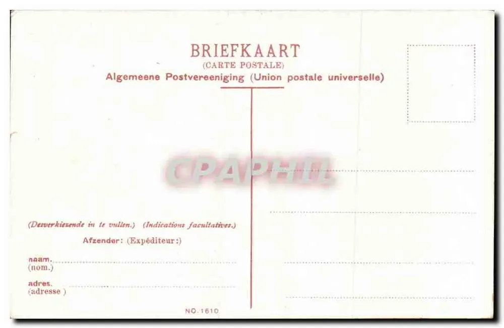 Amsterdam. N.Z. Voorburgwal mit Postamt — n°1610 - Rückseite