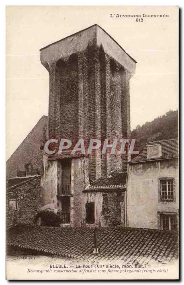 Blesle — A Torre (século XII, mon. hist.) — A Auvergne Ilustrada 612 - Frente