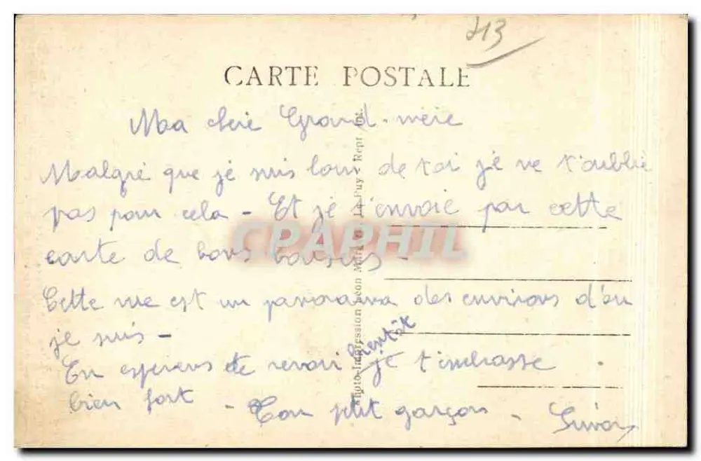 A rota pitoresca de Saugues (Hte-Loire) — estendendo-se em curvas — editor Léma - Verso