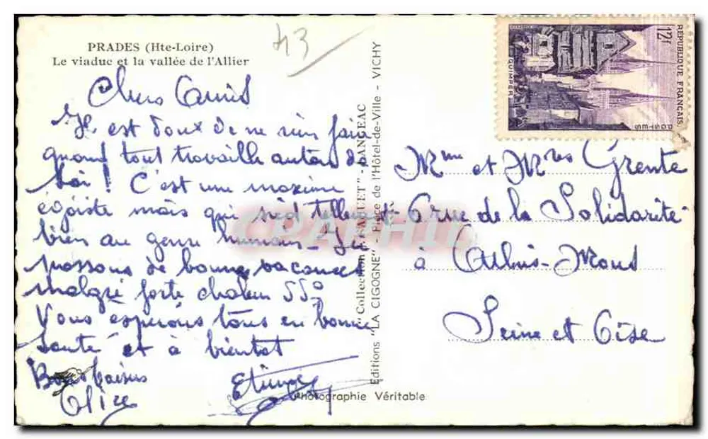 Prades (Haute-Loire) — O viaduto e a vallé da Allier — Éditions Véritable - Verso
