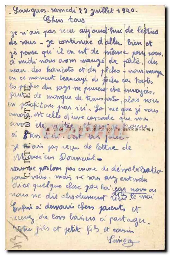 A Cachoeira de Luchadou perto de Saugues (Hte-Loire) — editor Léming, n° 1789 - Verso