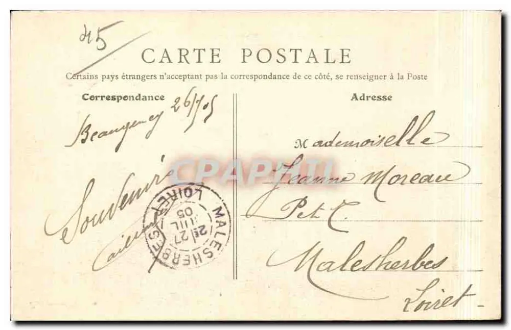 Beaugency — Vista geral (margem esquerda do rio Loire) — B.F. PARIS n°32 - Verso