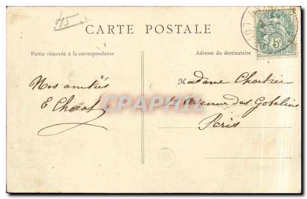 Beaugency — Vista geral (margem direita) — B F. PARIS n°29 - Verso