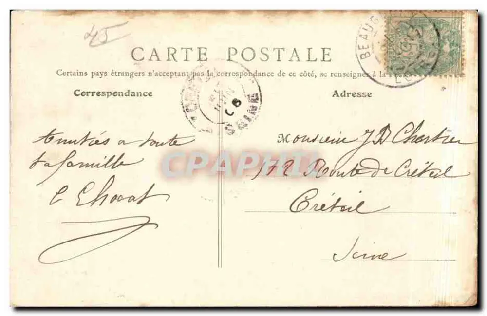 Beaugency — Porte Tavers (alte Stadttüre) — R. F. Paris, Nr. 27 - Rückseite