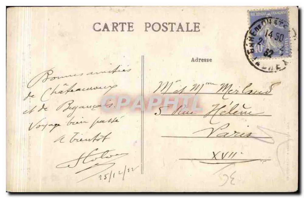 Kasteel Raoul zuidzijde — Kasteel van Châteauroux — Ed. « Au Bélîter » - Achterkant