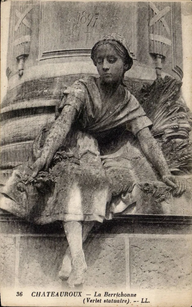 Châteauroux — A Berrichonne (estátua de Verlet) — LL. - Frente