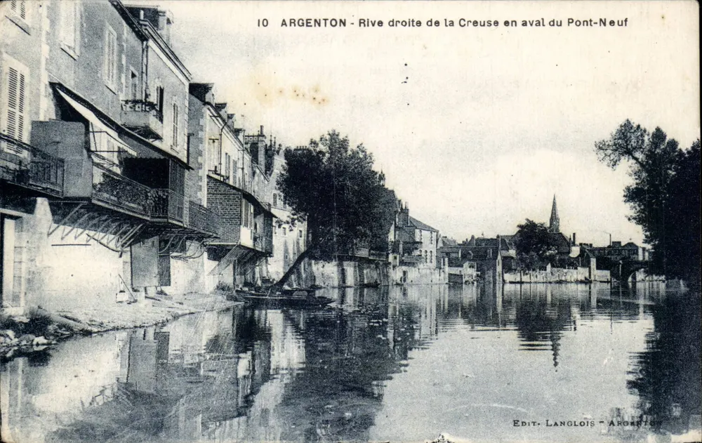 Argenton - Rechte Seite des Flusses Creuse unterhalb des Pont-Neuf — Édit. Langlois - Argenton - Vorderseite