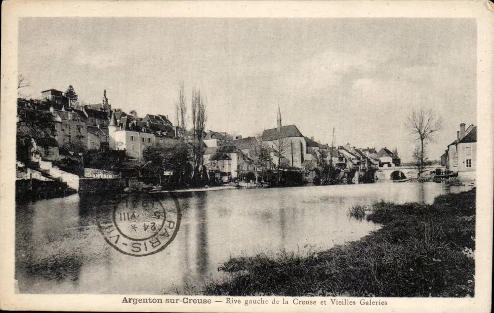 Argenton-sur-Creuse — Linker Ufer der Creuse und alte Galerien — Gliché - Vorderseite