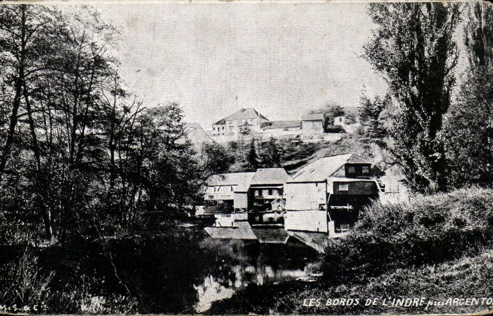 Die Ufer der Indre — Wassermühle — Verlag M.S.&C. und Seriennummer 36 - Vorderseite