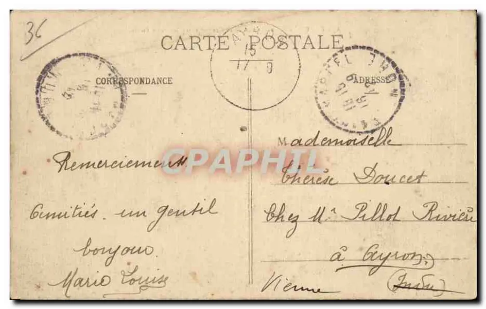 Argenton - Linker Ufer der Creuse zwischen den beiden Brücken — Verlag Beuchard, Argenton - Rückseite