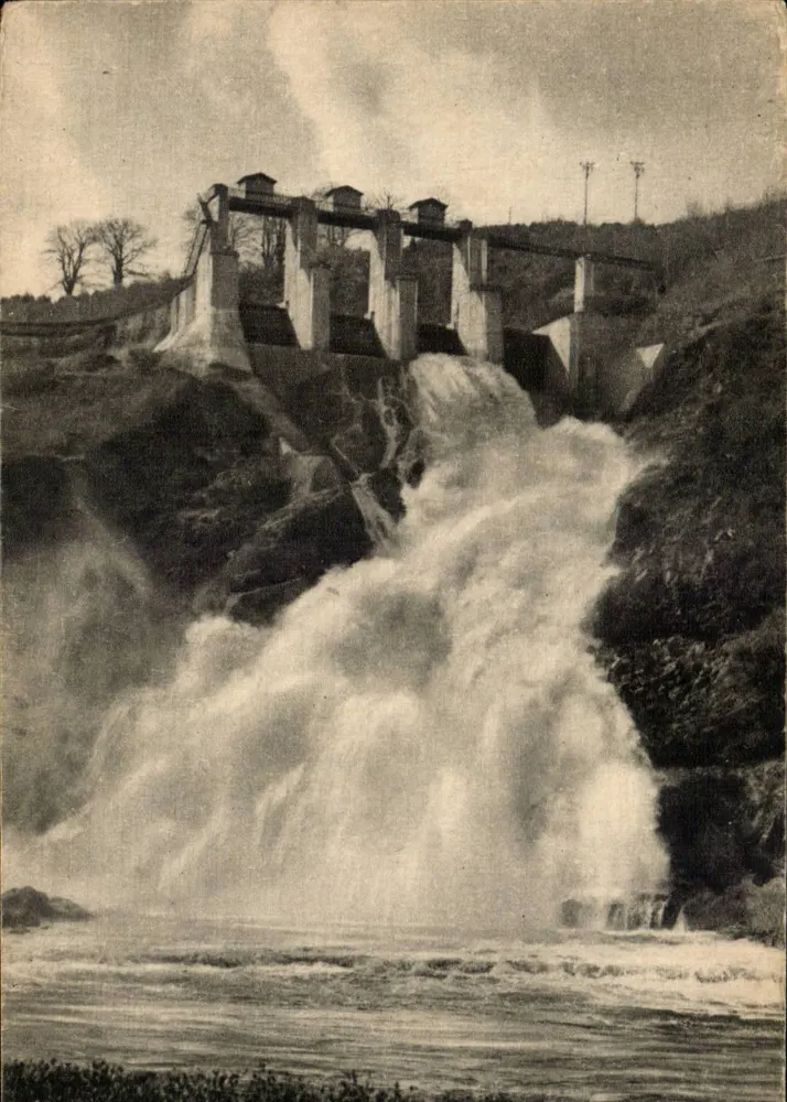 Staudamm von Eguzon — während einer Hochwasserperiode — Les Éditions Modernes, Limoges - Vorderseite