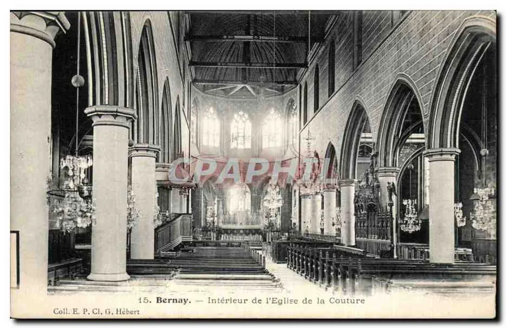 Bernay — Intérieur de l'Église de la Couture — Coll. E. P. Cl. G. Hébert - Recto