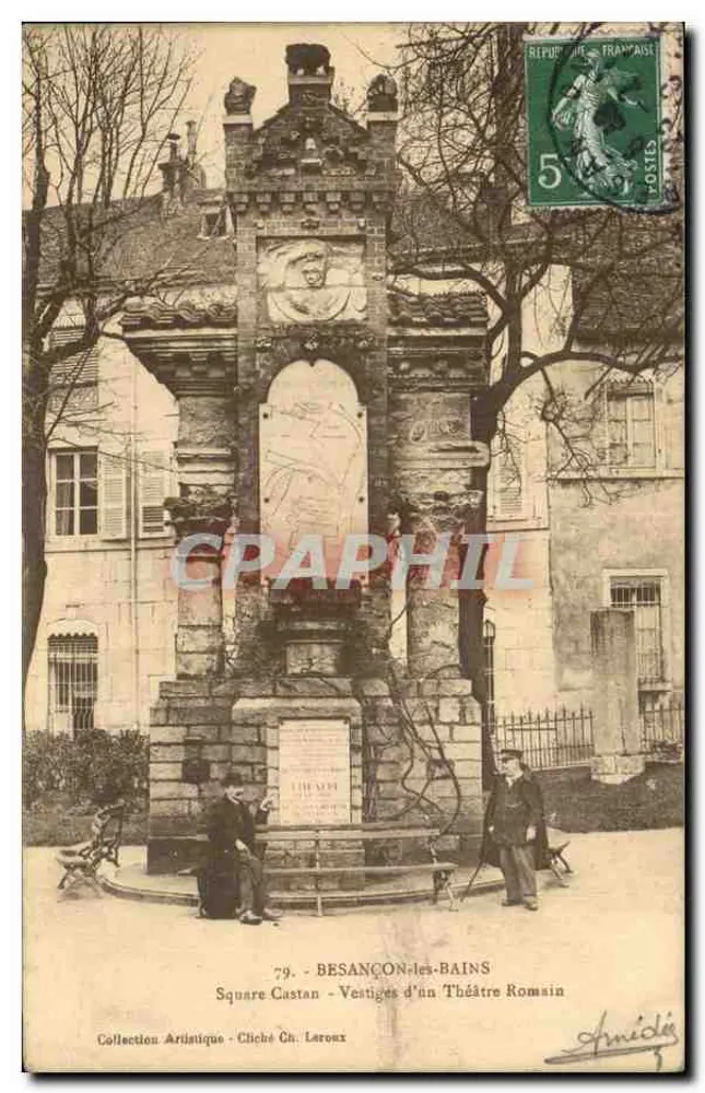 Besançon-les-Bains — Square Castan — Reste eines römischen Theaters — Künstlerische Sammlung, Foto von Ch. Leroux - Vorderseite