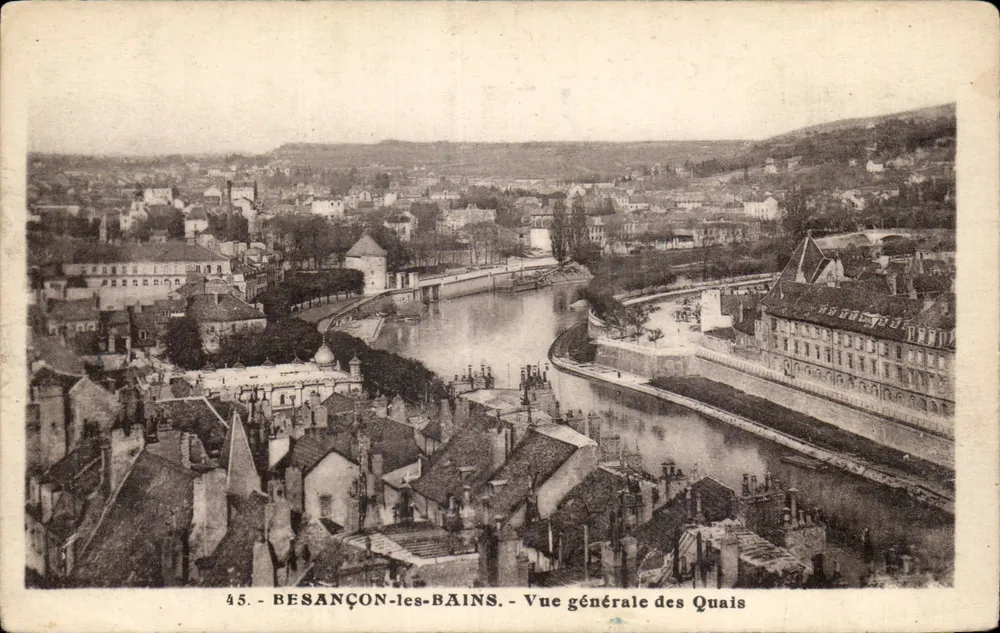 Besançon-les-Bains — Vista geral dos Quais — Edições C. L. B. Besançon, n°45 - Frente