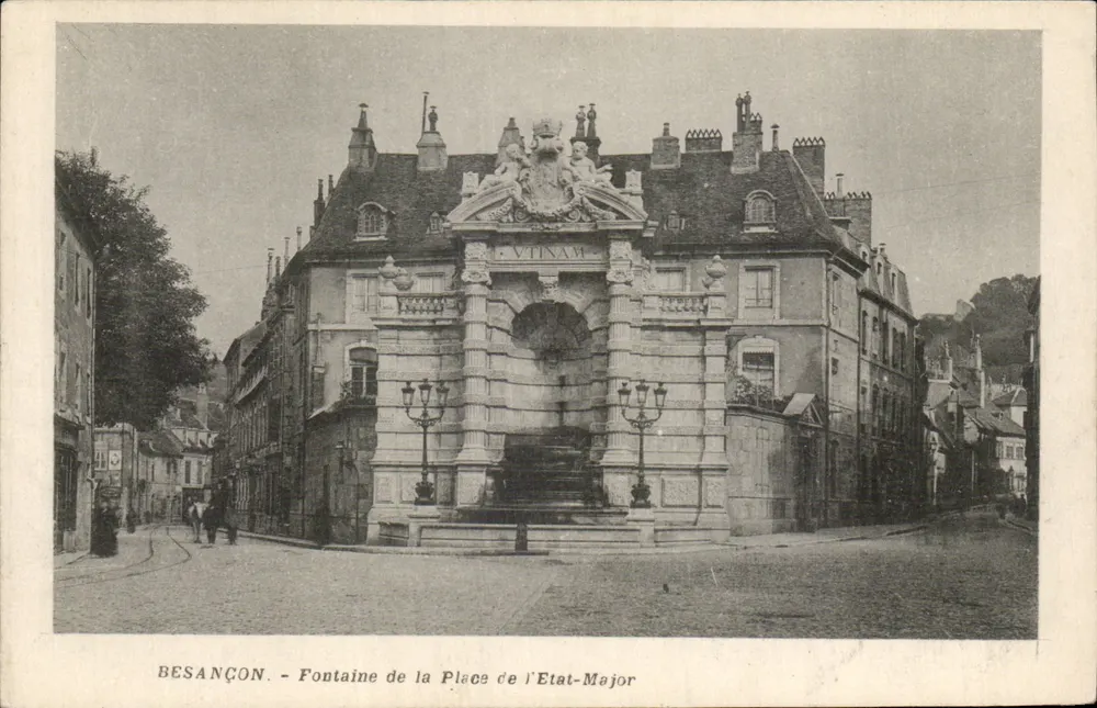 Besançon - Fontäne der Place de l'Etat-Major — Verlag Pl. Diamme, n°25 - Vorderseite