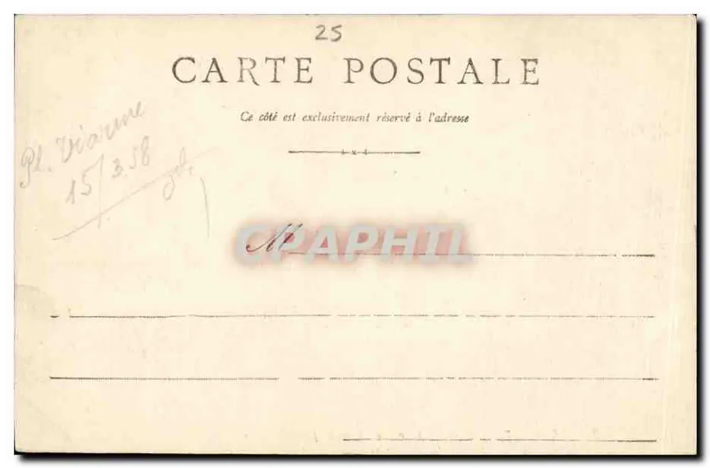 Besançon - Fontäne der Place de l'Etat-Major — Verlag Pl. Diamme, n°25 - Rückseite