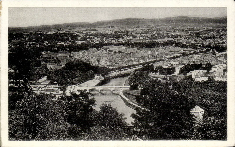 Besançon — Panorama genomen vanaf Chaudanne — C. des Arts Photomécaniques, Parijs Straatsburg - Voorkant