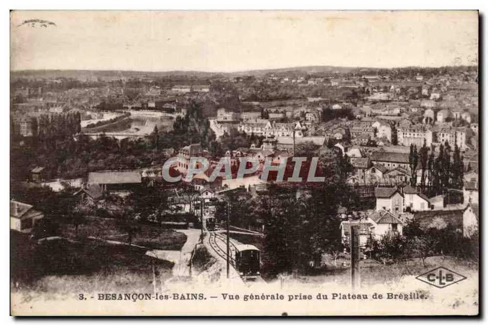 Besançon-les-Bains — Allgemeiner Blick vom Plateau de Brégille — C.L.B. - Vorderseite