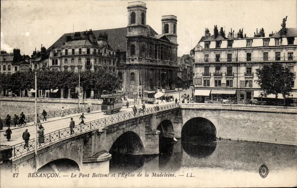 Besançon — Der Schwingbrücke und die Kirche der Madeleine — I.L. - Vorderseite