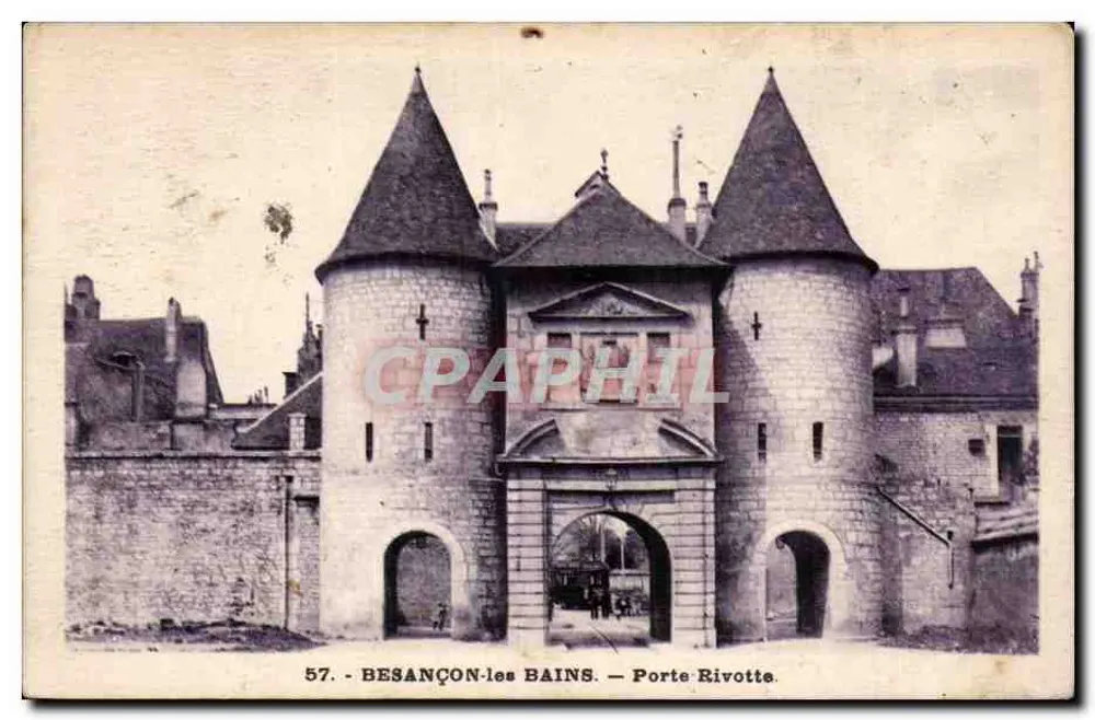 BESANÇON-les BAINS — Porta Rivotte — editor L. B. Besançon, n° 57 - Frente