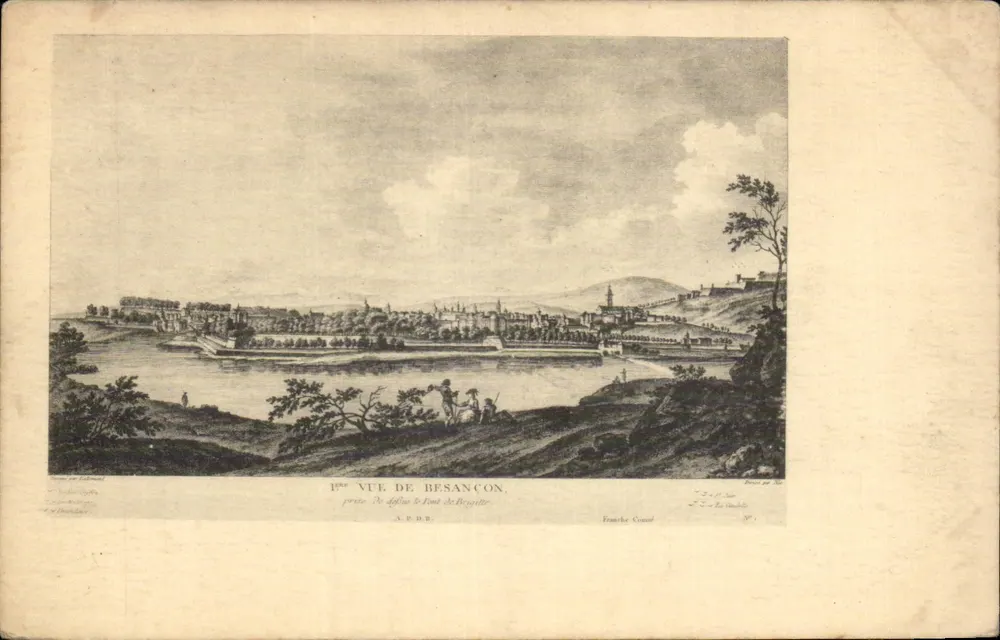 Vista de Besançon — vista do ponte de Bregille — editor Franche Comté - Frente