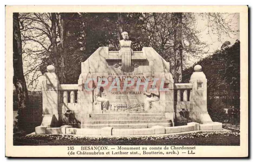 Besançon — Monumento ao conde de Chardonnet — de Châteaubrun e Læthier, arquitetos - Frente