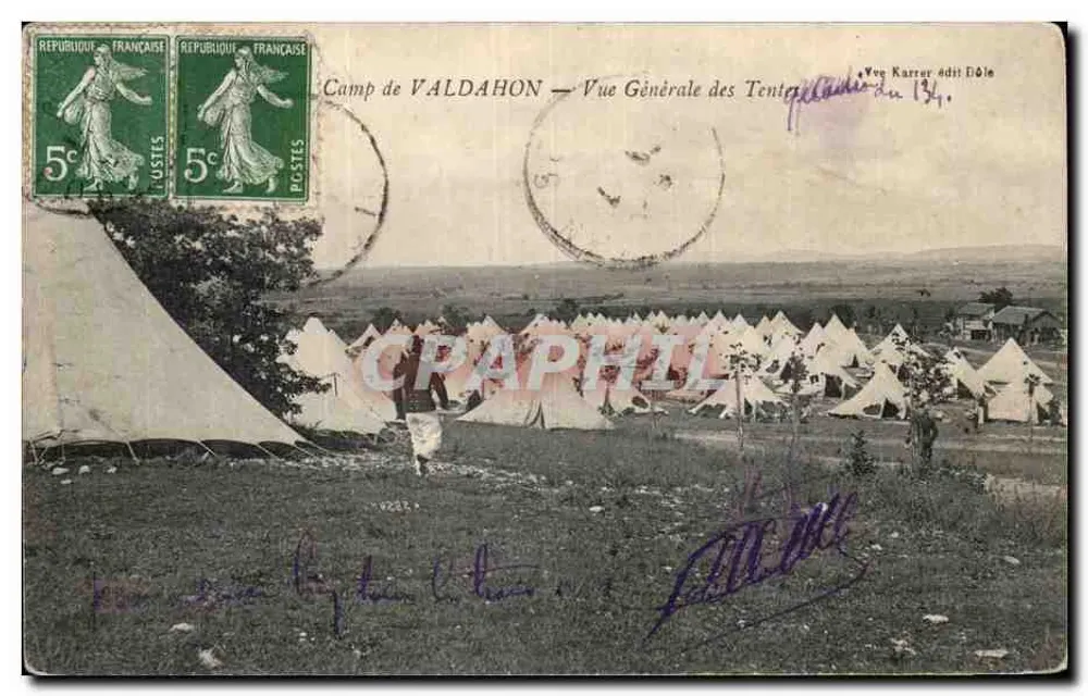 Campo de VALDAHON — Vista Geral das Tendas — Vve Karrer édit Dôle - Frente
