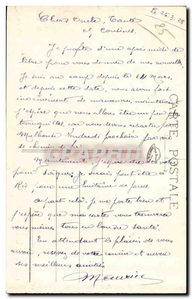 Camp de Valdahon (Doubs) — Offiziersmesse — Verlag B. Girode, Valdahon - Rückseite
