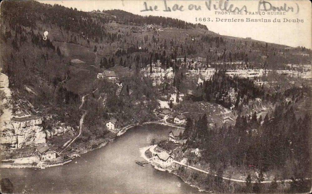 See von Villers (Doubs) — Grenze Frankreich-Schweiz — Letzte Becken des Doubs — Verlag L. Gaillard-Prêtre, Besançon - Vorderseite