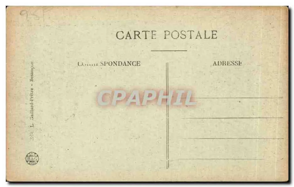 See von Villers (Doubs) — Grenze Frankreich-Schweiz — Letzte Becken des Doubs — Verlag L. Gaillard-Prêtre, Besançon - Rückseite