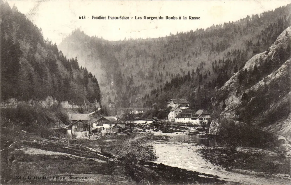 Die Gorges des Doubs bei La Rasse — Grenze Frankreich-Schweiz — Verlag L. Gaillard, Besançon, Nr. 643 - Vorderseite