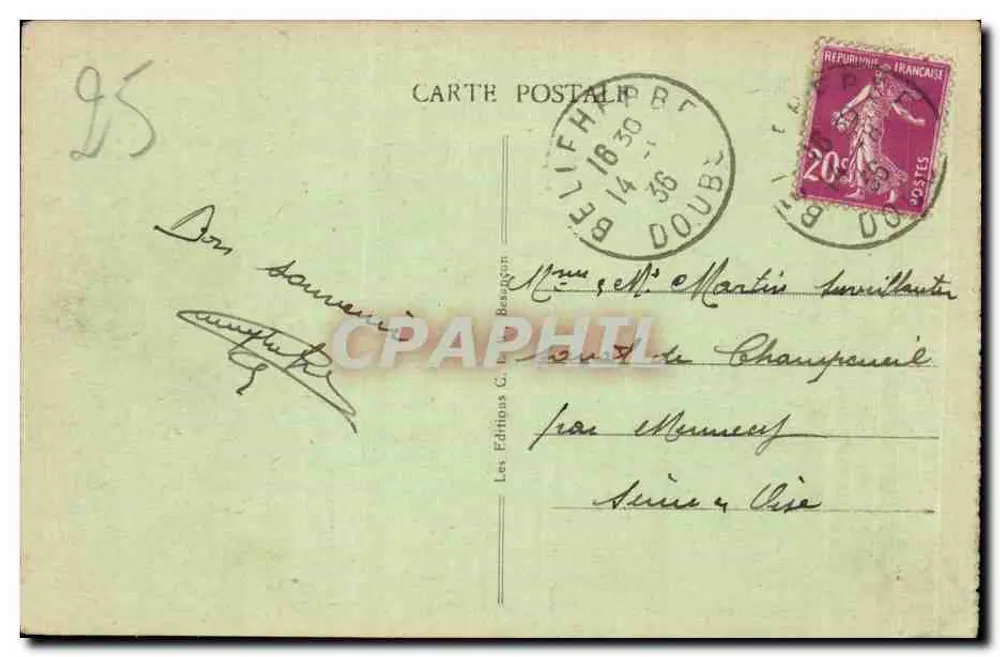 Cirque du Val — Vallée de la Réverotte — Pierrefontaine-les-Varans — Pittoreske Orte der Franche-Comté — Verlag C. Bergagon, Nr. 580 - Rückseite