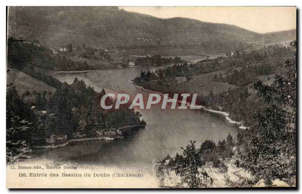 Entrada dos Bassins do Doubs (Chaixeson) — vista panorâmica — Cl. Simon, editor, Malène Doubs, n°150 - Frente